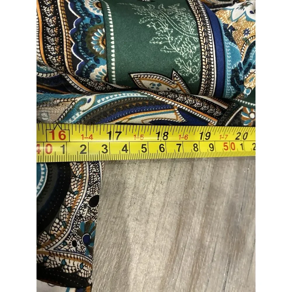 ERULLA Silk Blend Paisley Scarf Print Shift Dress - Size 2 - Multi-Color Boho